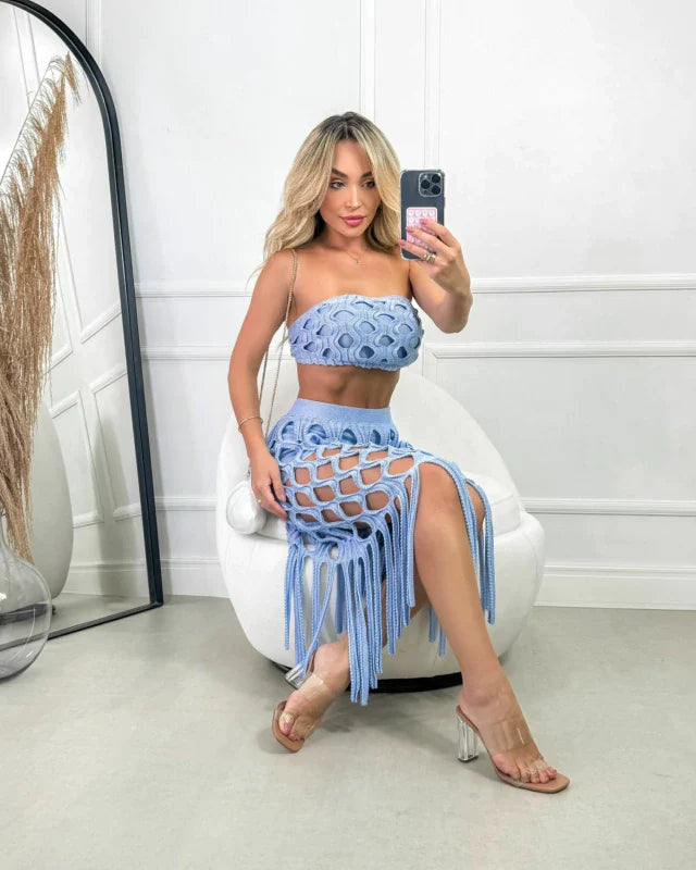 Conjunto Tricot | Grécia Azul