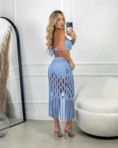 Conjunto Tricot | Grécia Azul