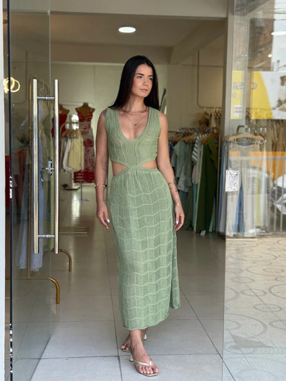 Vestido tricô modal