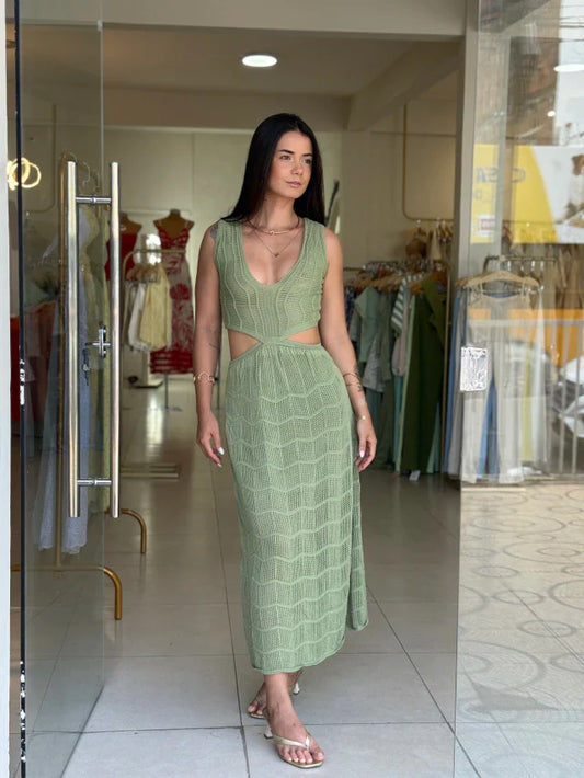 Vestido tricô modal